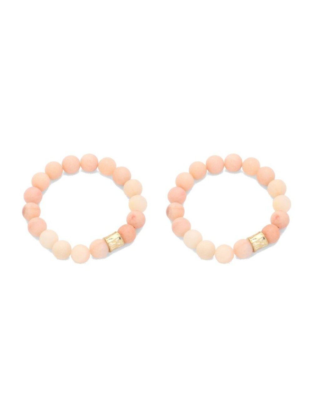 2 Matching Peach Aventurine Bracelets - Mom and Daughter or Best Friend Set